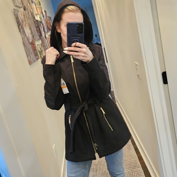 NWT Michael Kors Black Quilted Jacket with Removable Hood - SIZE SMALL - Picture 5 of 16